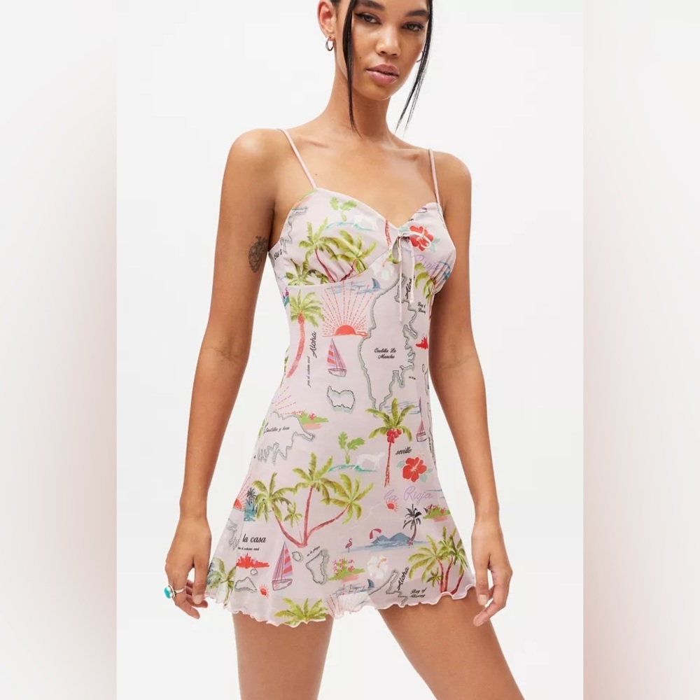 Urban Outfitters Elodie Mesh Mini Dress